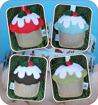 Christmas Cupcake - Set of 4